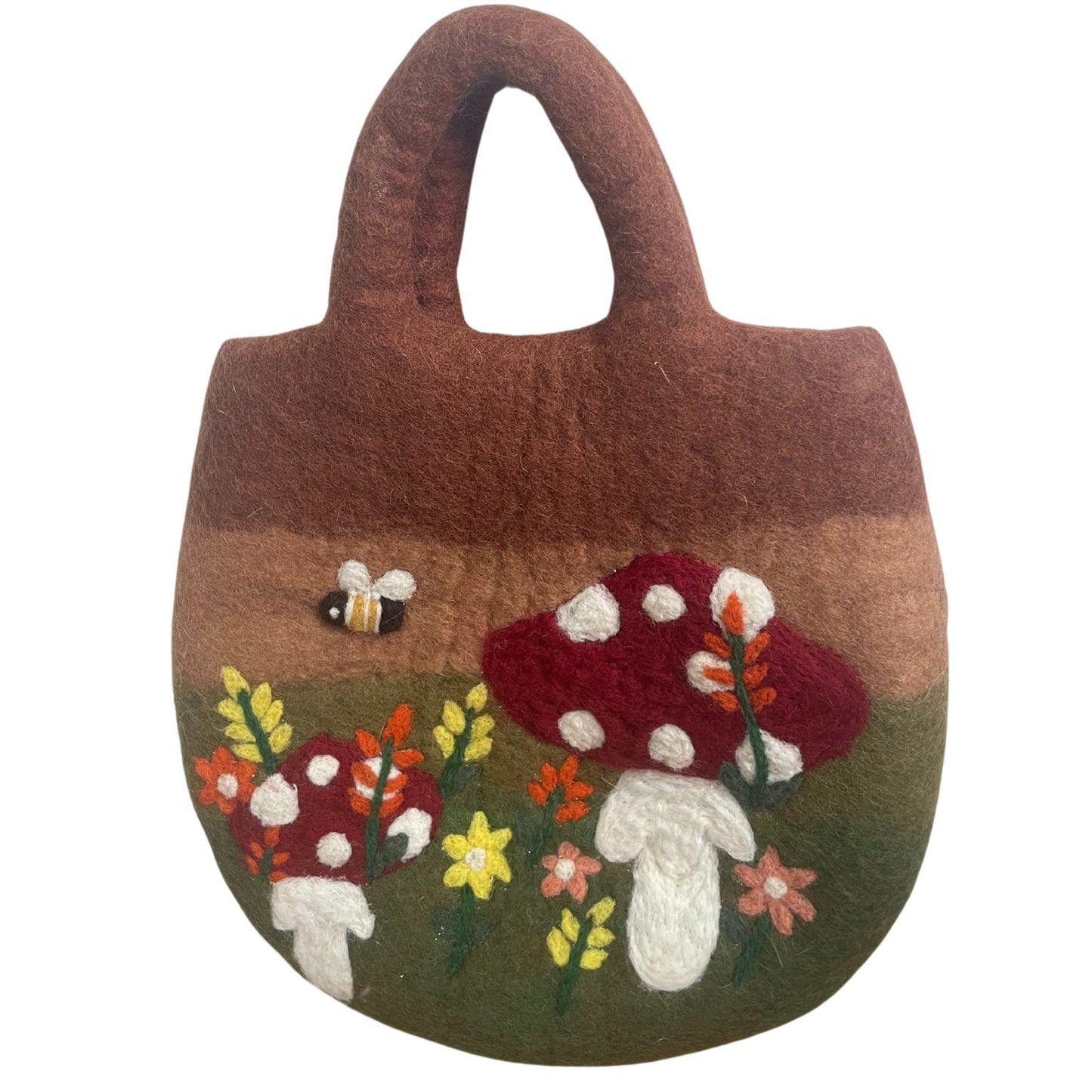 Mushroom Garden Felted Bag